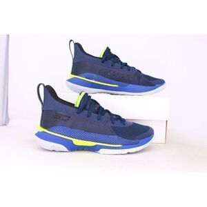 Nearly New! Under Armour Curry 7 ROYAL/ACADEMY-HI VIS YELLOW 3022113-405 Grade-S